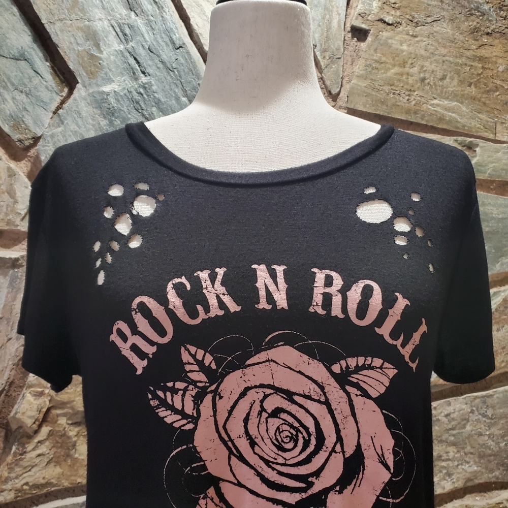 Local Lab Distressed Crop Top sz Lg - Picture 3 of 4